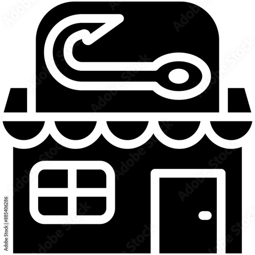 Bait Shop vector icon illustration of Fishing iconset.