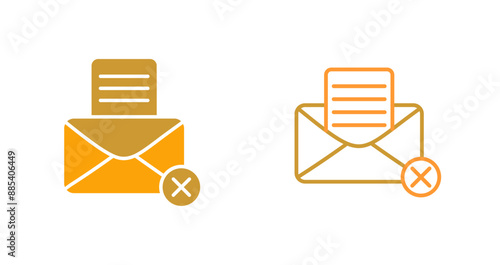 Rejection Of A Letter Vector Icon