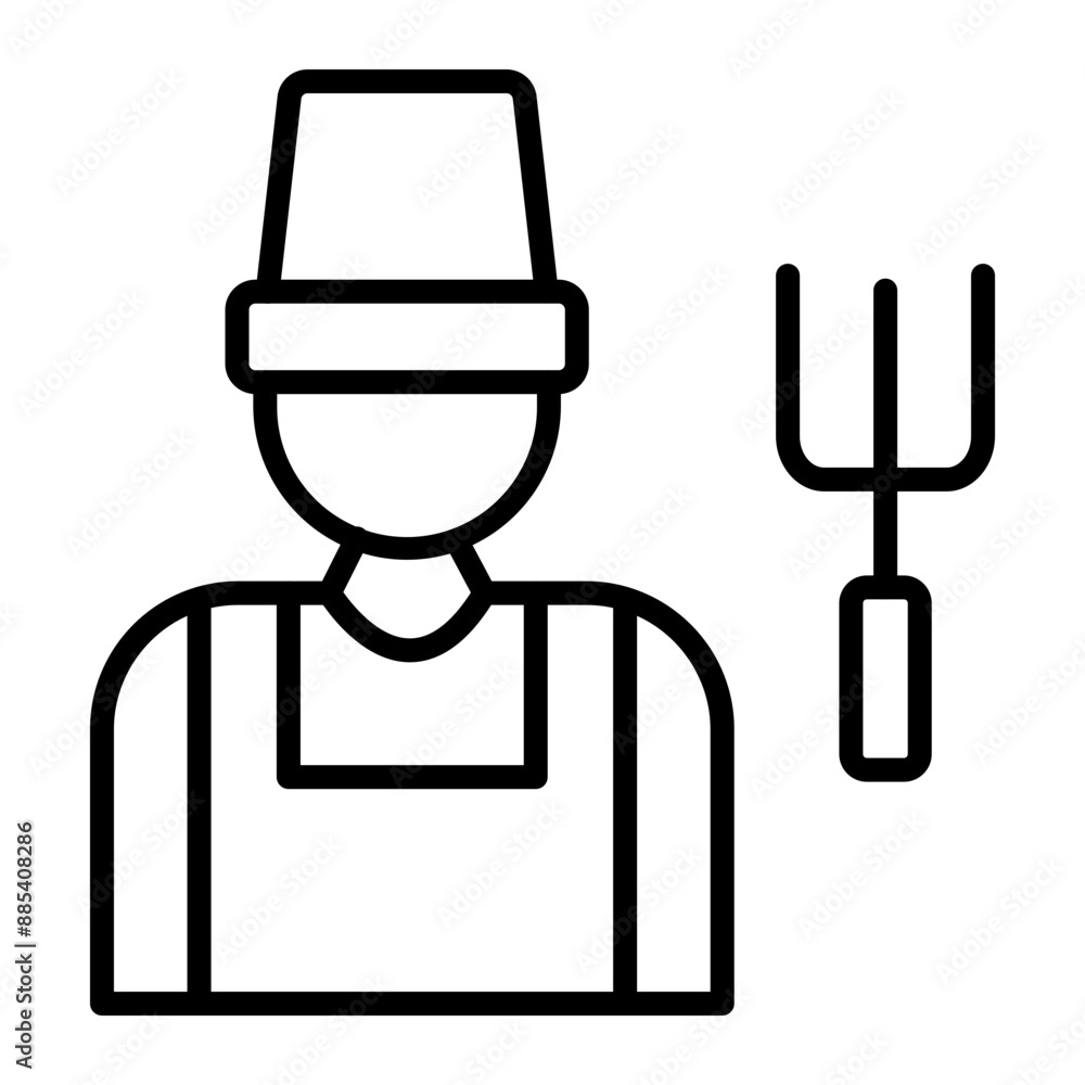 Farmer Vector Line Icon Farmer Vector Line Icon