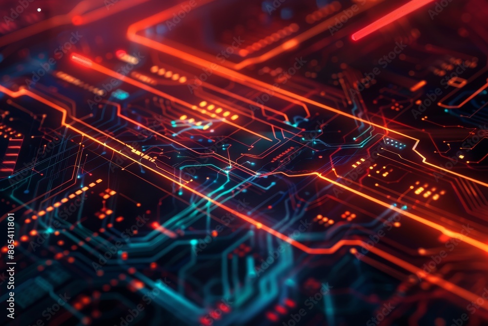 A sleek and futuristic technology background with glowing lines, circuit patterns, and a dark, modern color scheme A sleek and futuristic technology background with glowing lines, circuit patterns, and a dark, modern color scheme