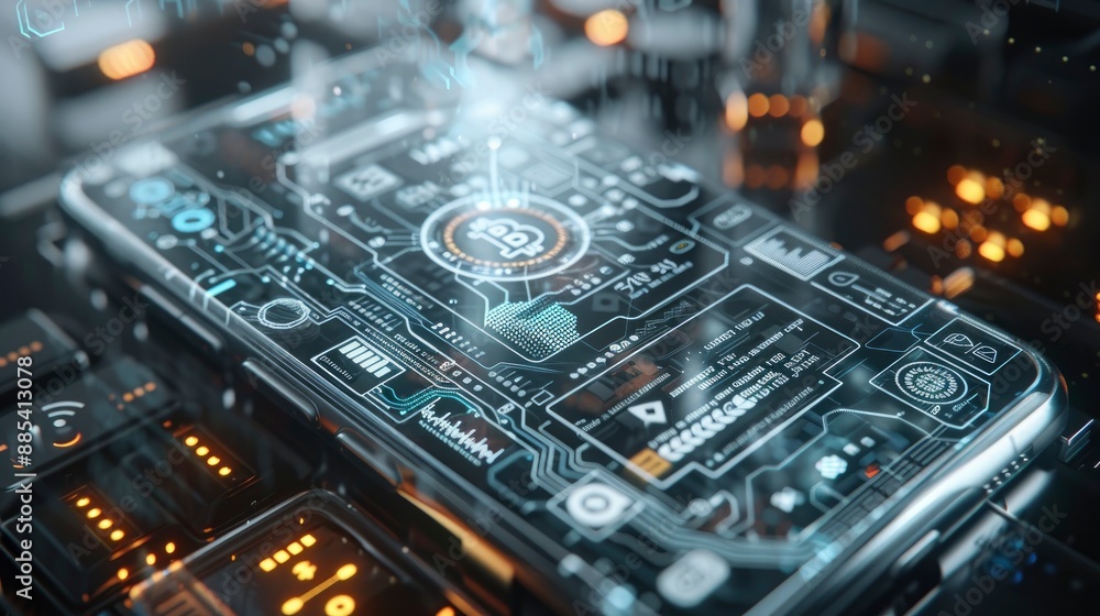 Close-up of a transparent smartphone displaying blockchain transaction details and cryptographic keys, emphasizing the security and transparency of digital financial transactions. Close-up of a transparent smartphone displaying blockchain transaction details and cryptographic keys, emphasizing the security and transparency of digital financial transactions.