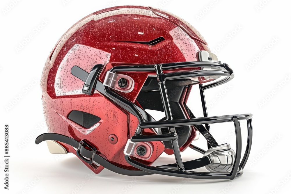 A football helmet with jersey, sports gear, 3D realistic, detailed textures, isolated on white background A football helmet with jersey, sports gear, 3D realistic, detailed textures, isolated on white background