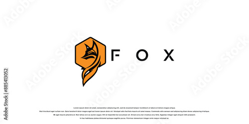 Creative fox logo design with unique concept , premium vector