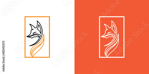 Creative fox logo design with unique concept , premium vector