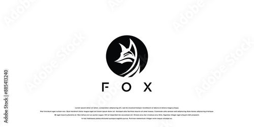 Creative fox logo design with unique concept , premium vector