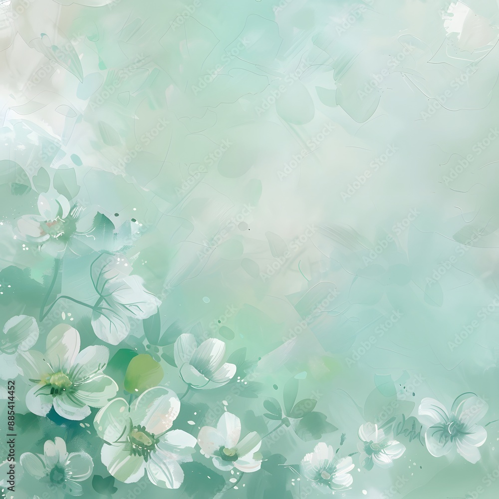 Fototapeta premium Spring floral background with flowers and butterflies