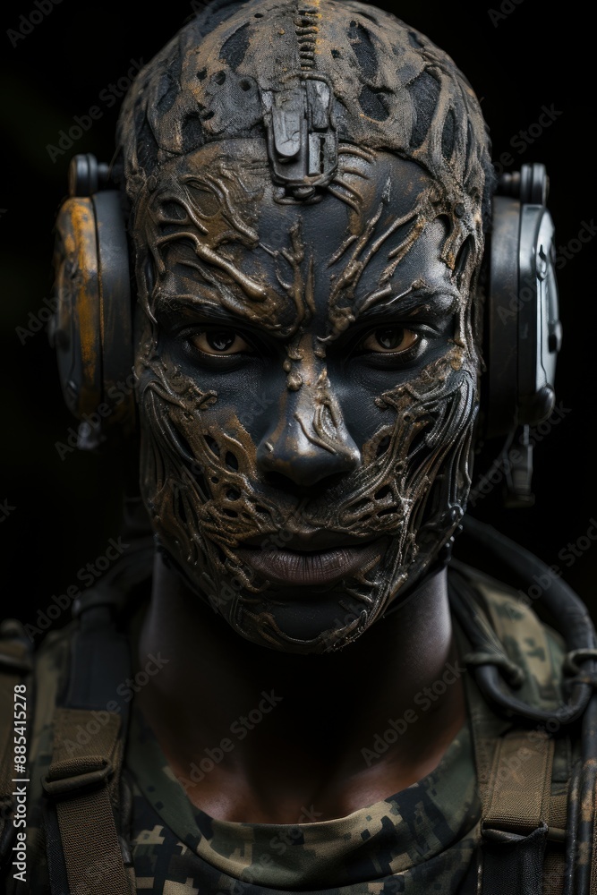 Determined Special Forces Soldier Close-Up Determined Special Forces Soldier Close-Up