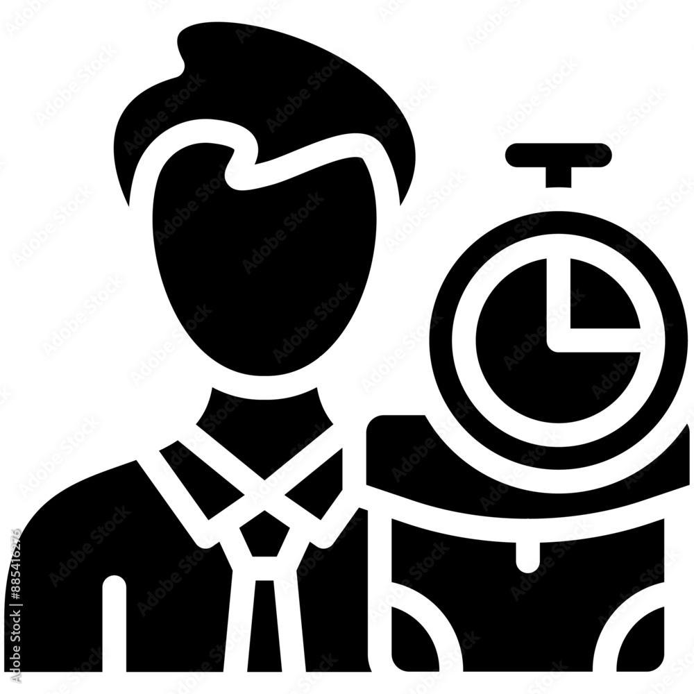 Temporary Worker Male vector icon illustration of Gig Economy iconset. Temporary Worker Male vector icon illustration of Gig Economy iconset.