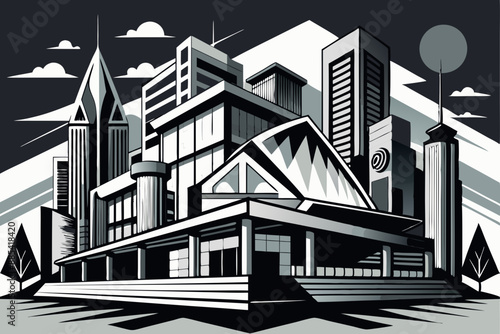 City Bulding Creative Art Collage. Architecture Concept 