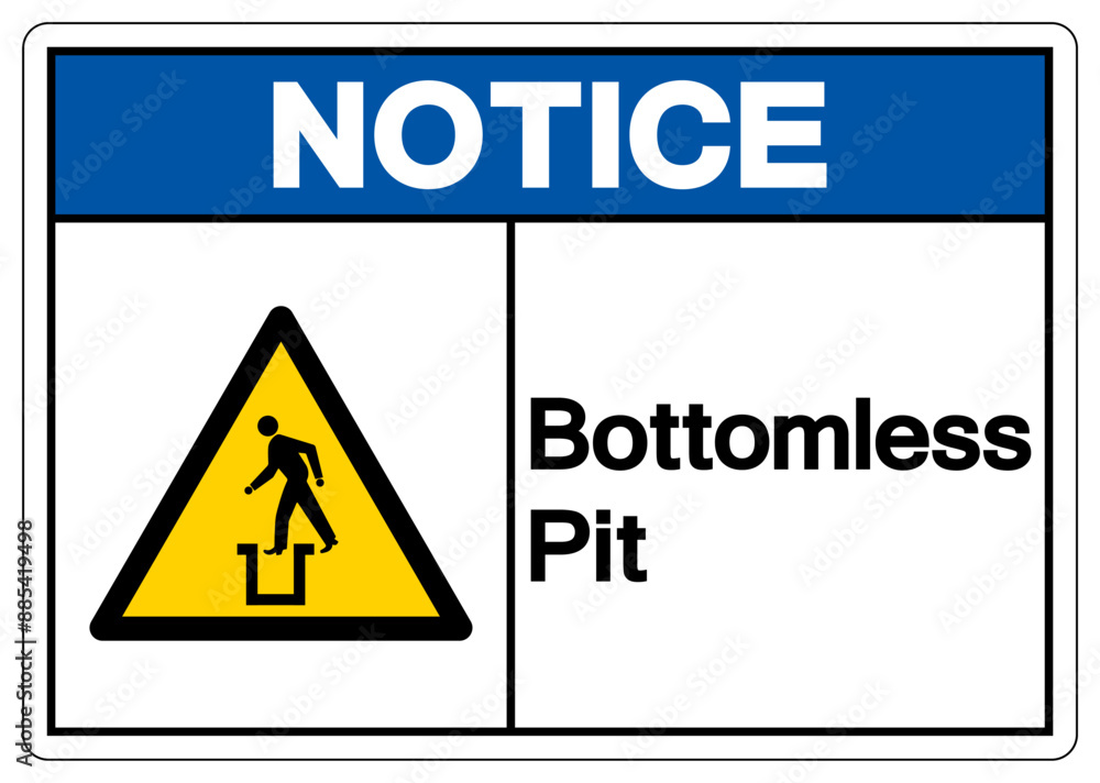 Fototapeta premium Notice Bottomless Pit Symbol Sign,Vector Illustration, Isolate On White Background Label. EPS10