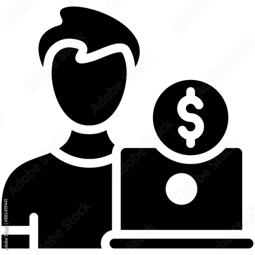 Freelancer Male vector icon illustration of Gig Economy iconset.