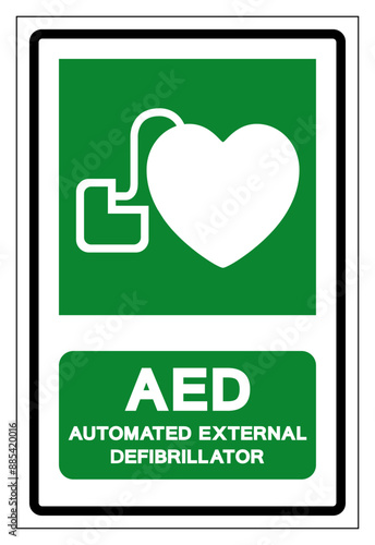 AED Automated External Defibrillator Symbol Sign, Vector Illustration, Isolate On White Background Label .EPS10