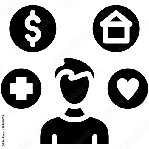 Employee Benefits vector icon illustration of Gig Economy iconset.