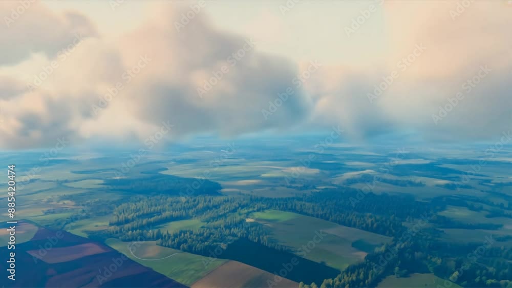 A breathtaking aerial view showcases a city nestled amidst a sea of clouds, with a mountain range peeking through the blue sky in the distance A breathtaking aerial view showcases a city nestled amidst a sea of clouds, with a mountain range peeking through the blue sky in the distance