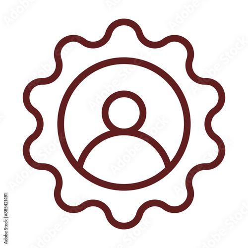 Customer Vector Line Maroon Icon Design