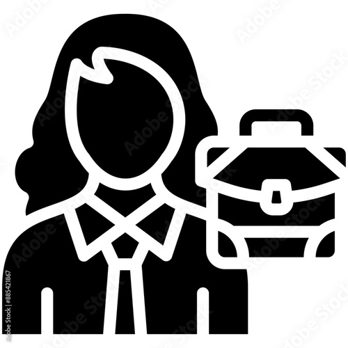 Businesswoman vector icon illustration of Gig Economy iconset.