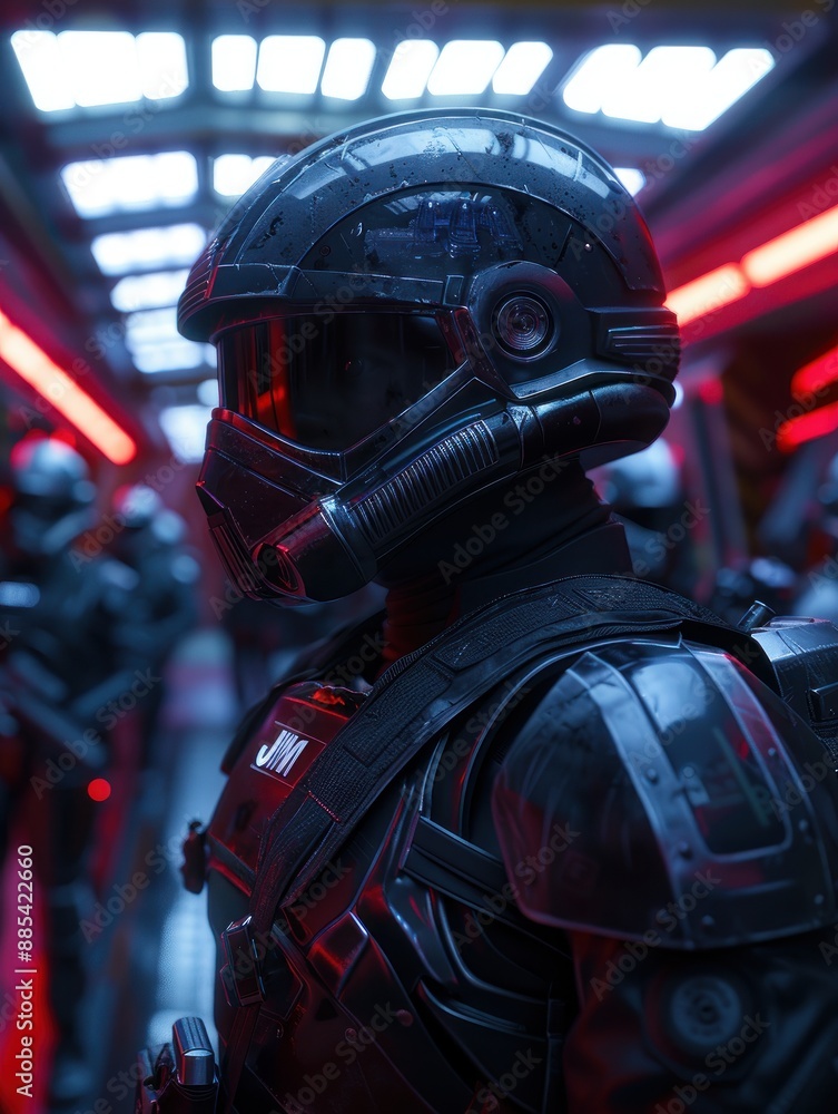 Advanced Armored Soldier in Futuristic Combat Advanced Armored Soldier in Futuristic Combat