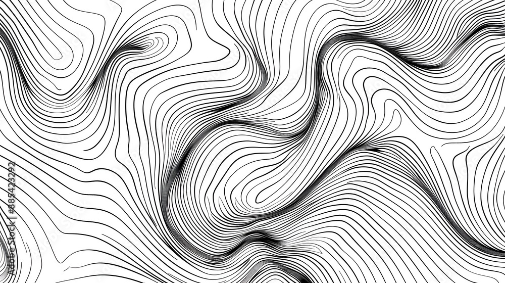 Abstract Monochrome Flowing Line Art Design Suitable for Stickers Apparel or Abstract Monochrome Flowing Line Art Design Suitable for Stickers Apparel or