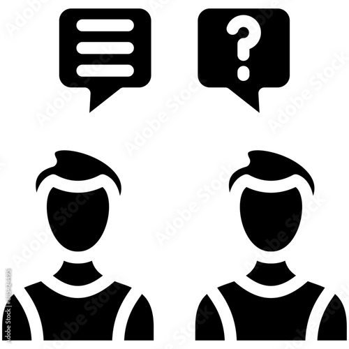 Misunderstanding vector icon illustration of Generation Gap iconset.