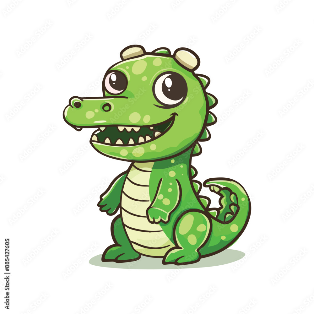 a cartoon drawing of a green crocodile with a big smile a cartoon drawing of a green crocodile with a big smile