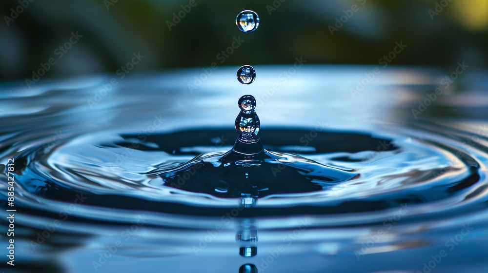 A macro shot of a droplet making ripples in a serene spa pool AI generated illustration A macro shot of a droplet making ripples in a serene spa pool AI generated illustration