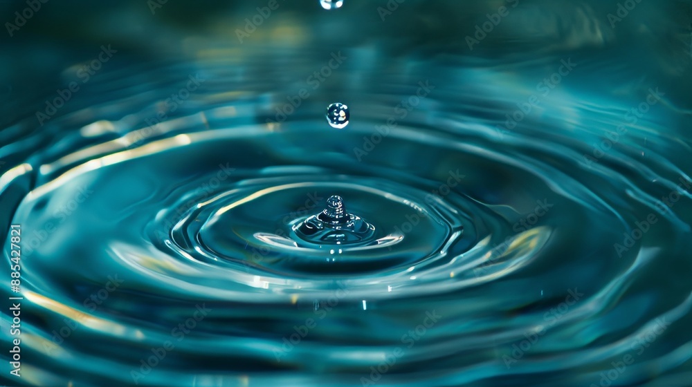 A macro shot of a droplet making ripples in a serene spa pool AI generated illustration A macro shot of a droplet making ripples in a serene spa pool AI generated illustration
