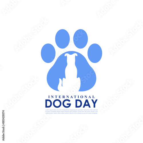 Vector illustration of International Dog Day social media feed template