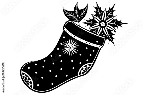 Christmas stocking silhouette , Christmas stocking vector, stocking silhouette , stocking vector