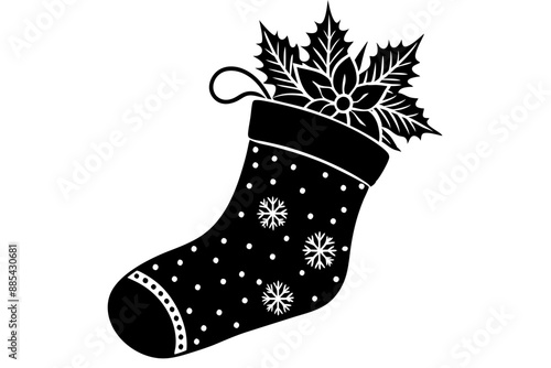 Christmas stocking silhouette , Christmas stocking vector, stocking silhouette , stocking vector