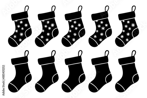 Christmas stocking silhouette , Christmas stocking vector, stocking silhouette , stocking vector