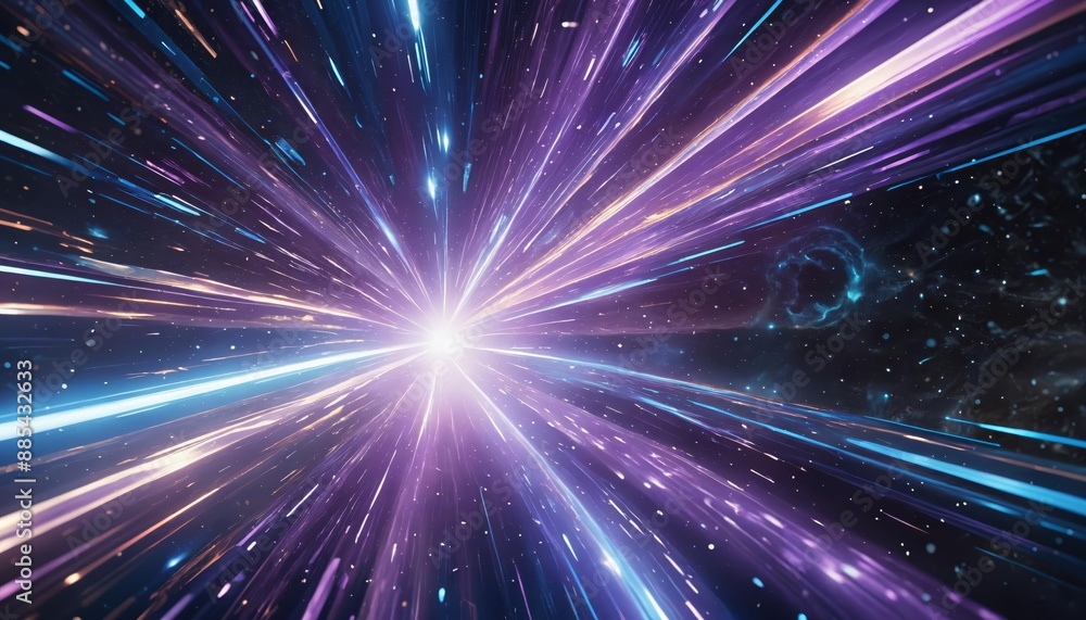 Naklejka premium Dynamic vortex and glowing stars in deep space, cosmic wormholes and galaxies