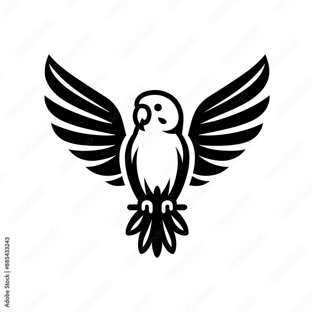 Obraz premium Canary winged Parakeet bird logo icon