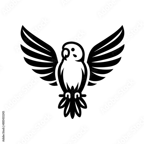 Canary winged Parakeet bird logo icon