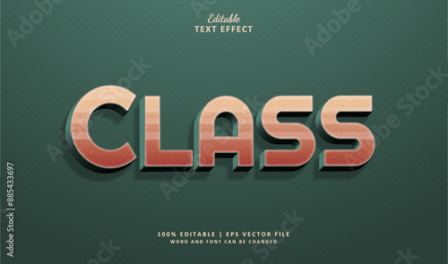 Class Editable Text Effect Style 3D School Vintage