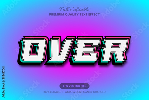 Over Stacked Editable Text Effect, Font Graphic Style