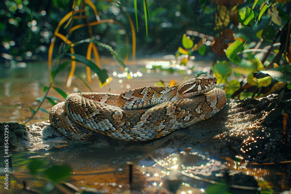 Closeup head of the Russell's viper (Daboia russelii) which is one of dangerous snake in the world. Closeup head of the Russell's viper (Daboia russelii) which is one of dangerous snake in the world.
