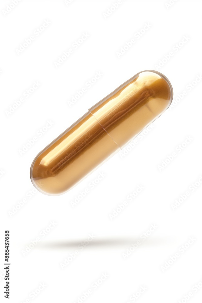 A gold colored pill is shown in the air. The pill is small and round. It is not clear what the pill is for, but it is likely a medication A gold colored pill is shown in the air. The pill is small and round. It is not clear what the pill is for, but it is likely a medication