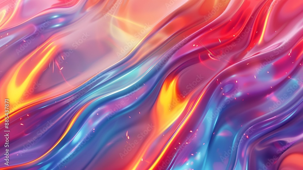 Abstract Background with Vibrant Iridescent Waves in Pastel Colors Abstract Background with Vibrant Iridescent Waves in Pastel Colors