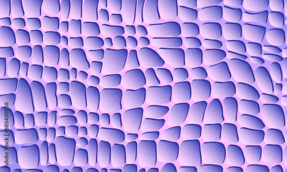 Obraz premium Repeating seamless pattern with purple bricks, bubbles or snake skin, crocodile skin in vector for fabric, paper, print and web.