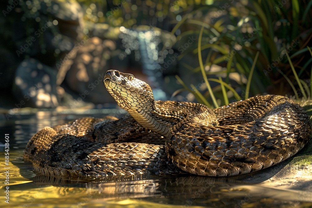 Closeup head of the Russell's viper (Daboia russelii) which is one of dangerous snake in the world. Closeup head of the Russell's viper (Daboia russelii) which is one of dangerous snake in the world.