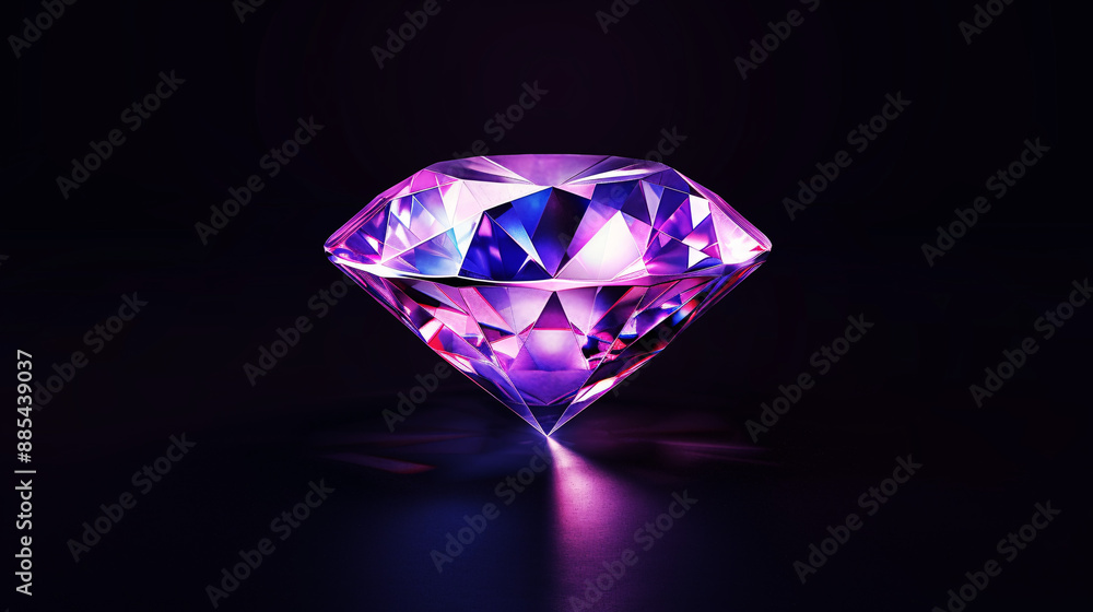 Vibrant illustration of a diamond as a flat vector Vibrant illustration of a diamond as a flat vector