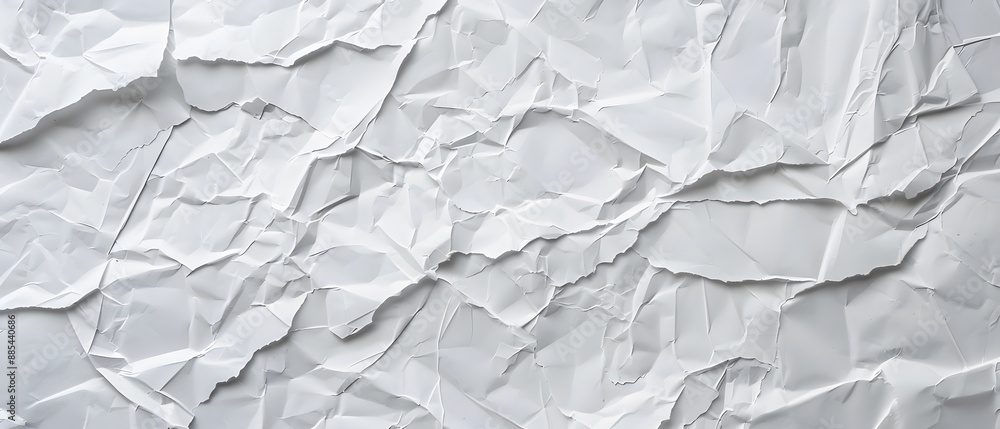Fototapeta premium White grey crumpled paper texture background