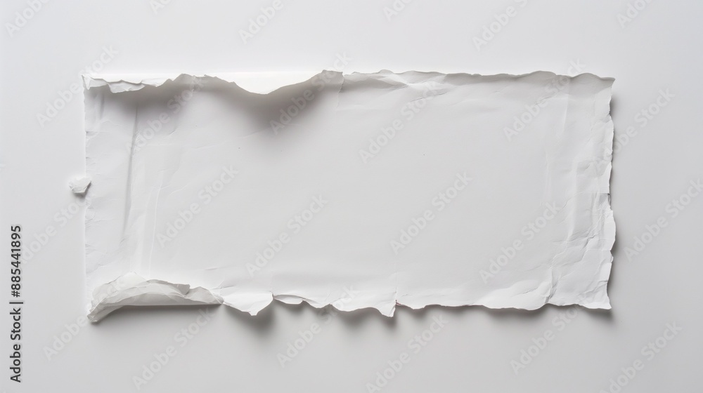 Obraz premium Crumpled blank white paper template on a plain background.