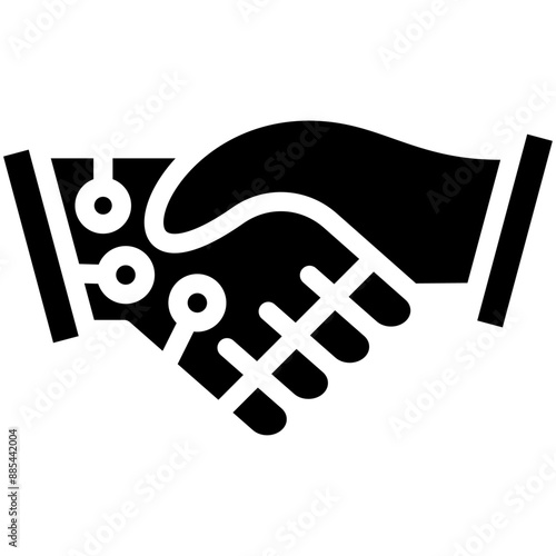 Robot vs Human Hand vector icon illustration of Robotics iconset.