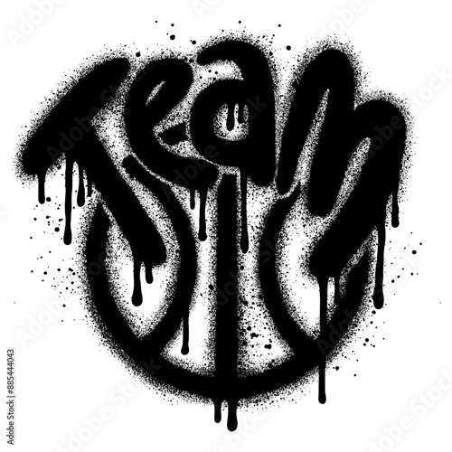 Basketball Team graffiti with black spray paint. vector illustration.