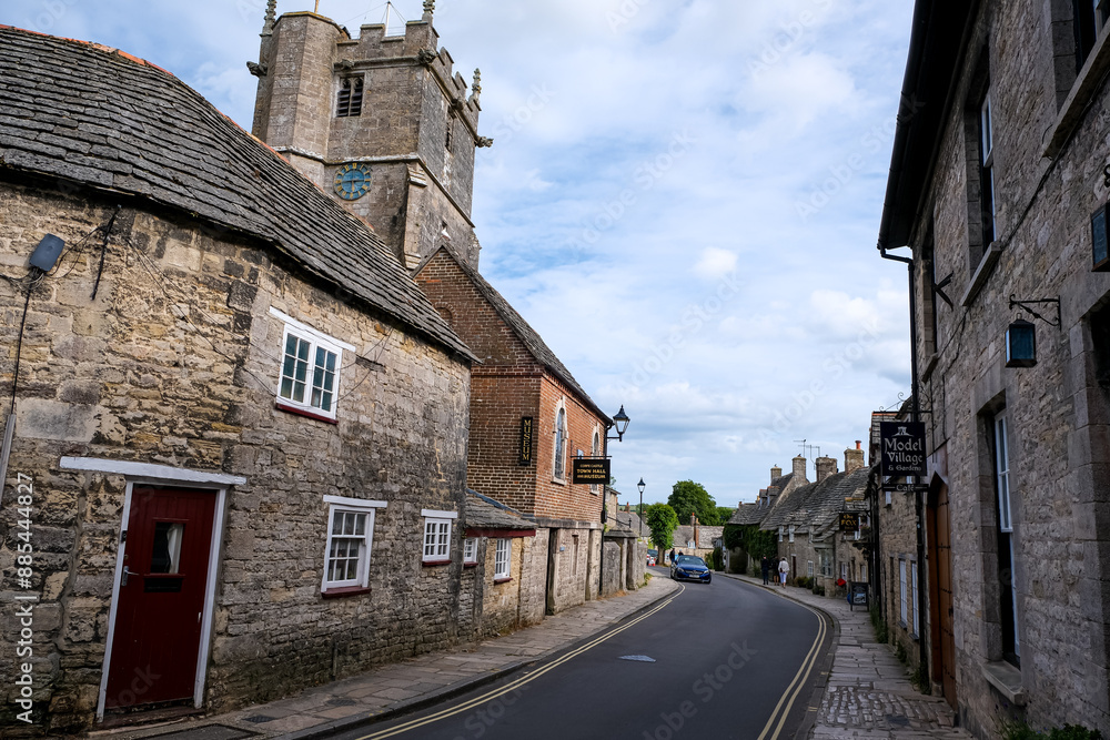 Dorset, UK - 02.07.2024. Quaint, historic medieval village in Dorset ...