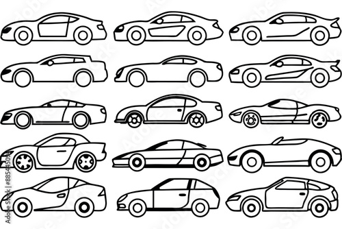 Sports Car Illustration Line Art Design