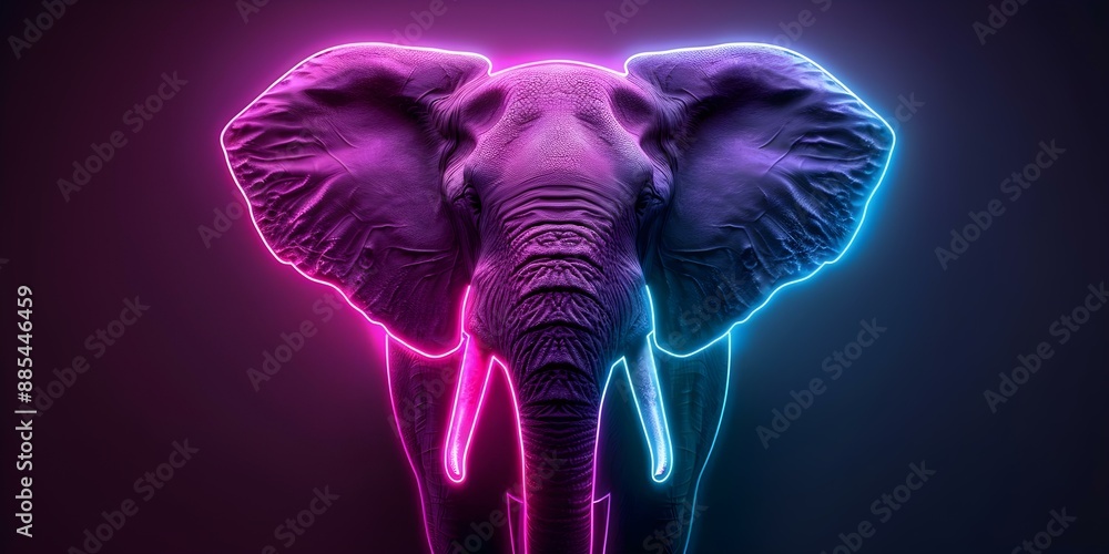 Neon Elephant Logo Design for a Veterinary Clinic, Pet Shop, or Night Club. Concept Logo Design, Neon Colors, Elephant Theme, Versatile, Vibrant Neon Elephant Logo Design for a Veterinary Clinic, Pet Shop, or Night Club. Concept Logo Design, Neon Colors, Elephant Theme, Versatile, Vibrant