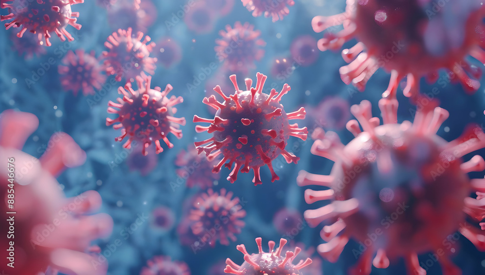 Close-up 3D ing of a coronavirus, the virus responsible for causing COVID-19, with a detailed and scientifically accurate structure. Close-up 3D ing of a coronavirus, the virus responsible for causing COVID-19, with a detailed and scientifically accurate structure.