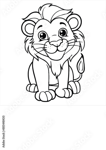 vector animal coloring book illustration